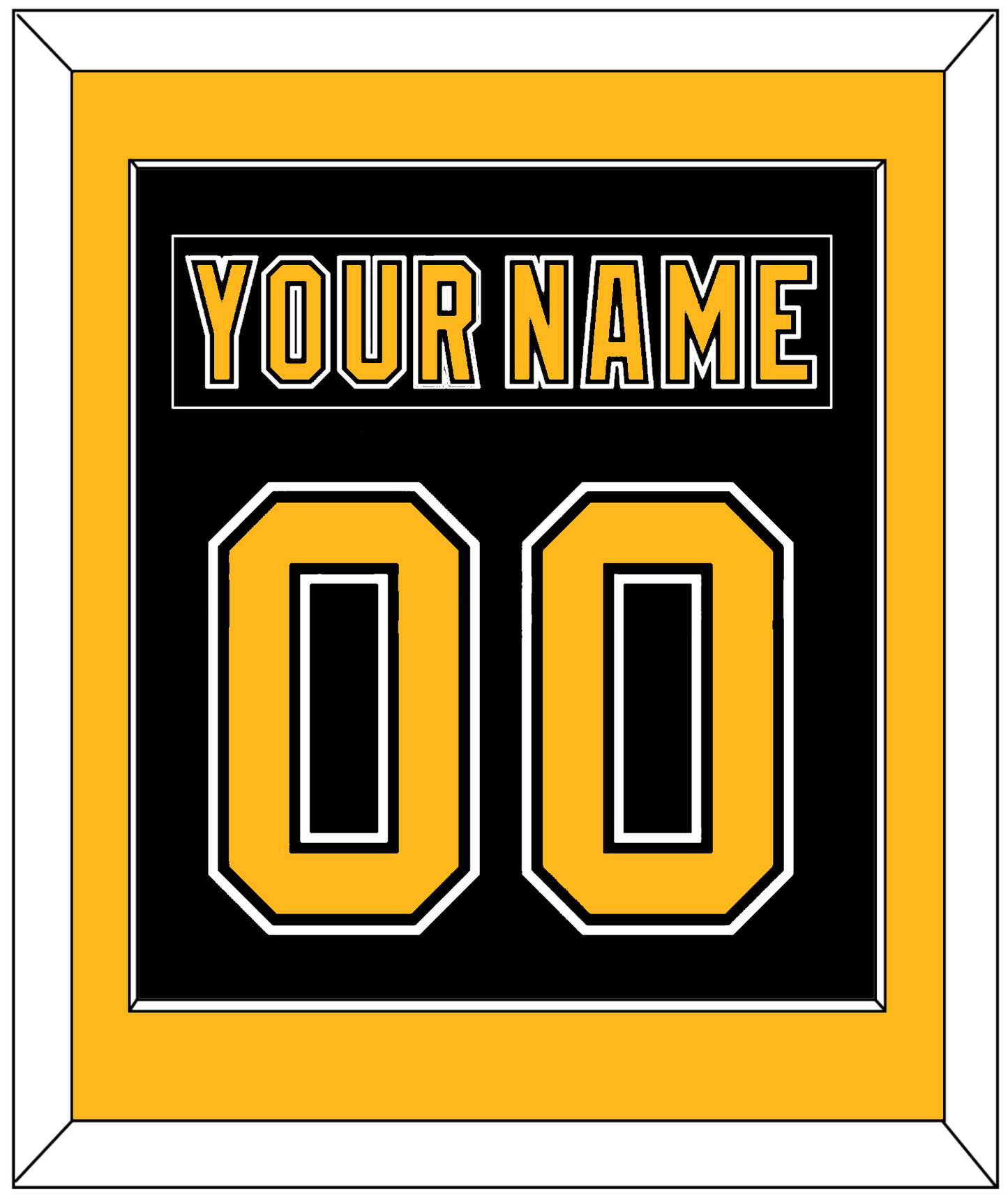 Boston Nameplate & Number (Back) Combined - Road/Home Black (1995-2007) - Essential Tier 2