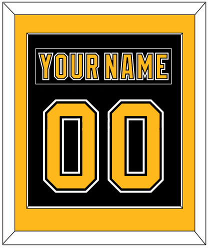 Boston Nameplate & Number (Back) Combined - Road/Home Black (1995-2007) - Essential Tier 2