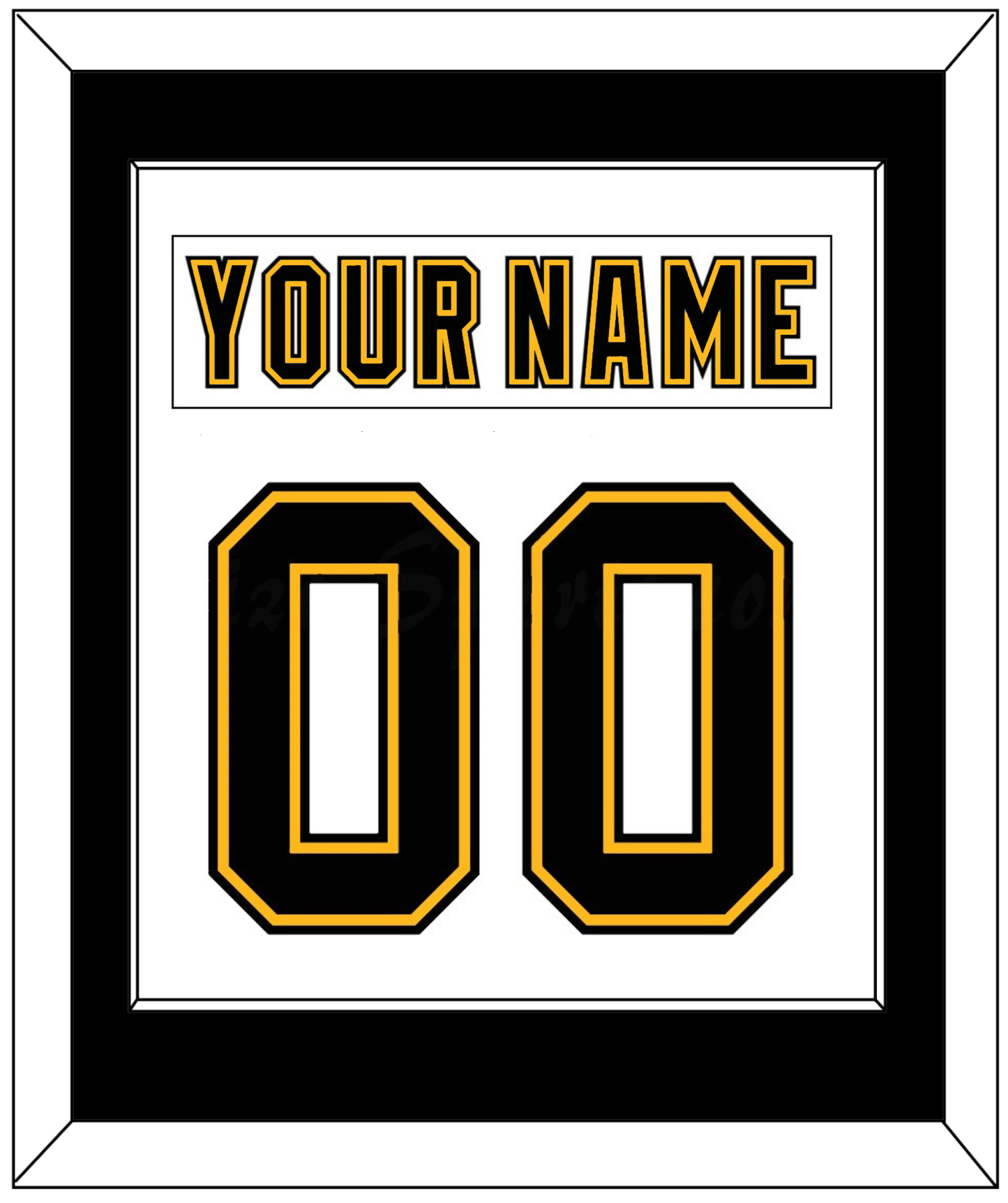 Boston Nameplate & Number (Back) Combined - Home/Road White (1995-2007) - Essential Tier 1