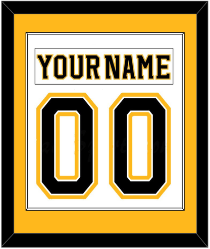Boston Nameplate & Number (Back) Combined - Road White (2007-2017) - Essential Tier 2