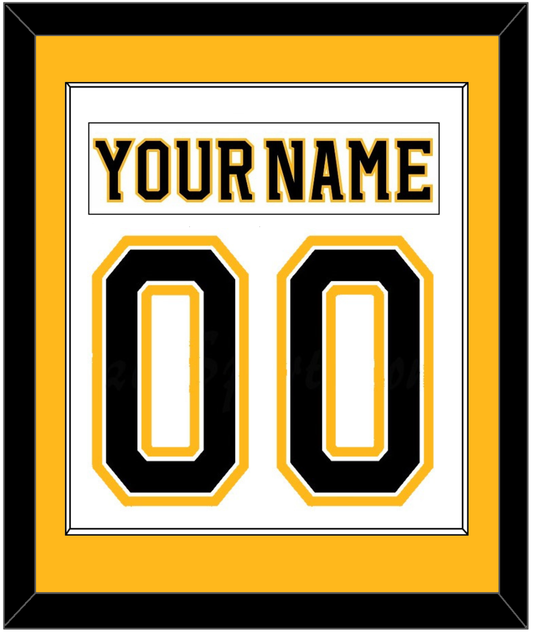 Boston Nameplate & Number (Back) Combined - Road White (2007-2017) - Essential Tier 2