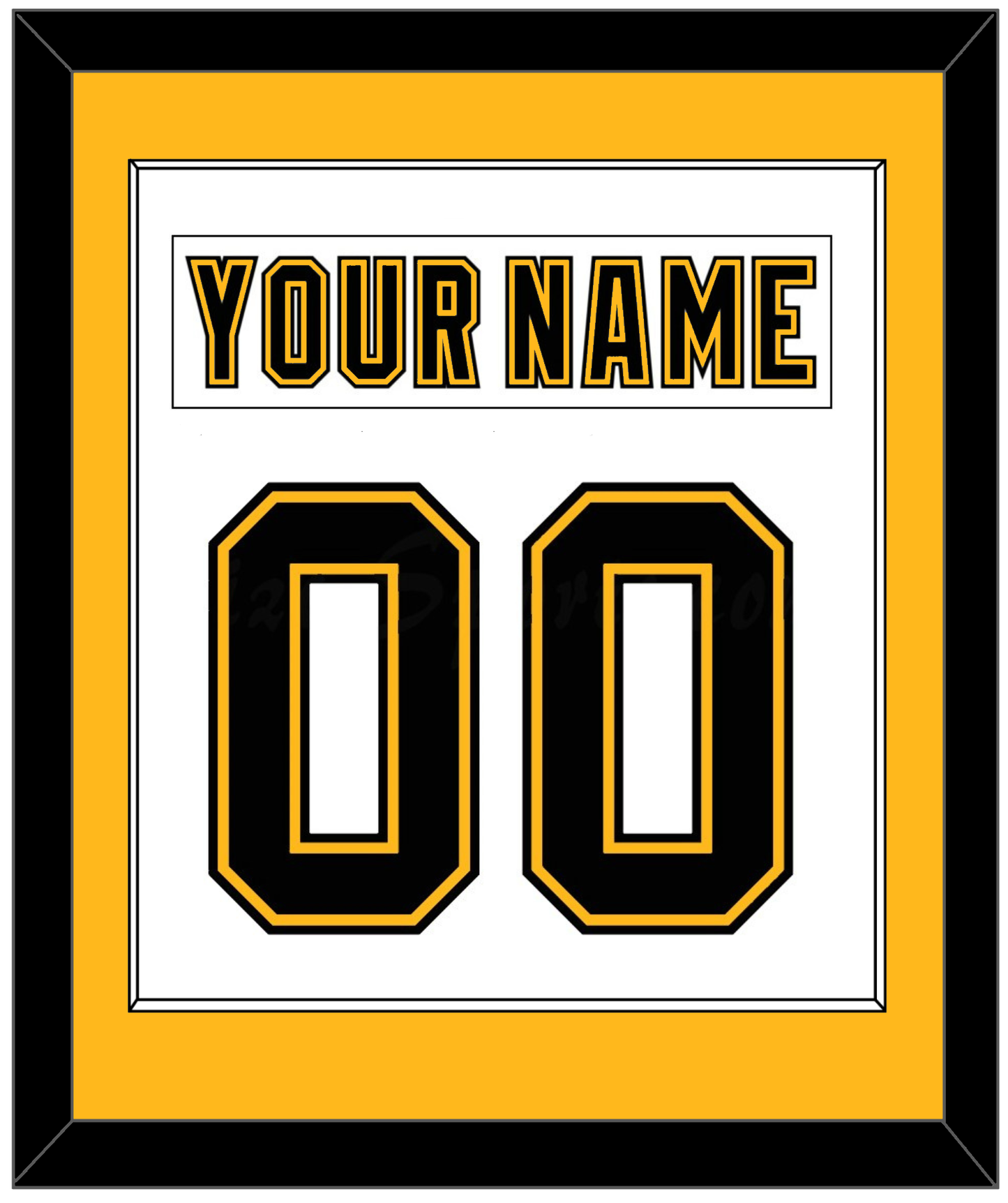 Boston Nameplate & Number (Back) Combined - Home/Road White (1995-2007) - Essential Tier 2