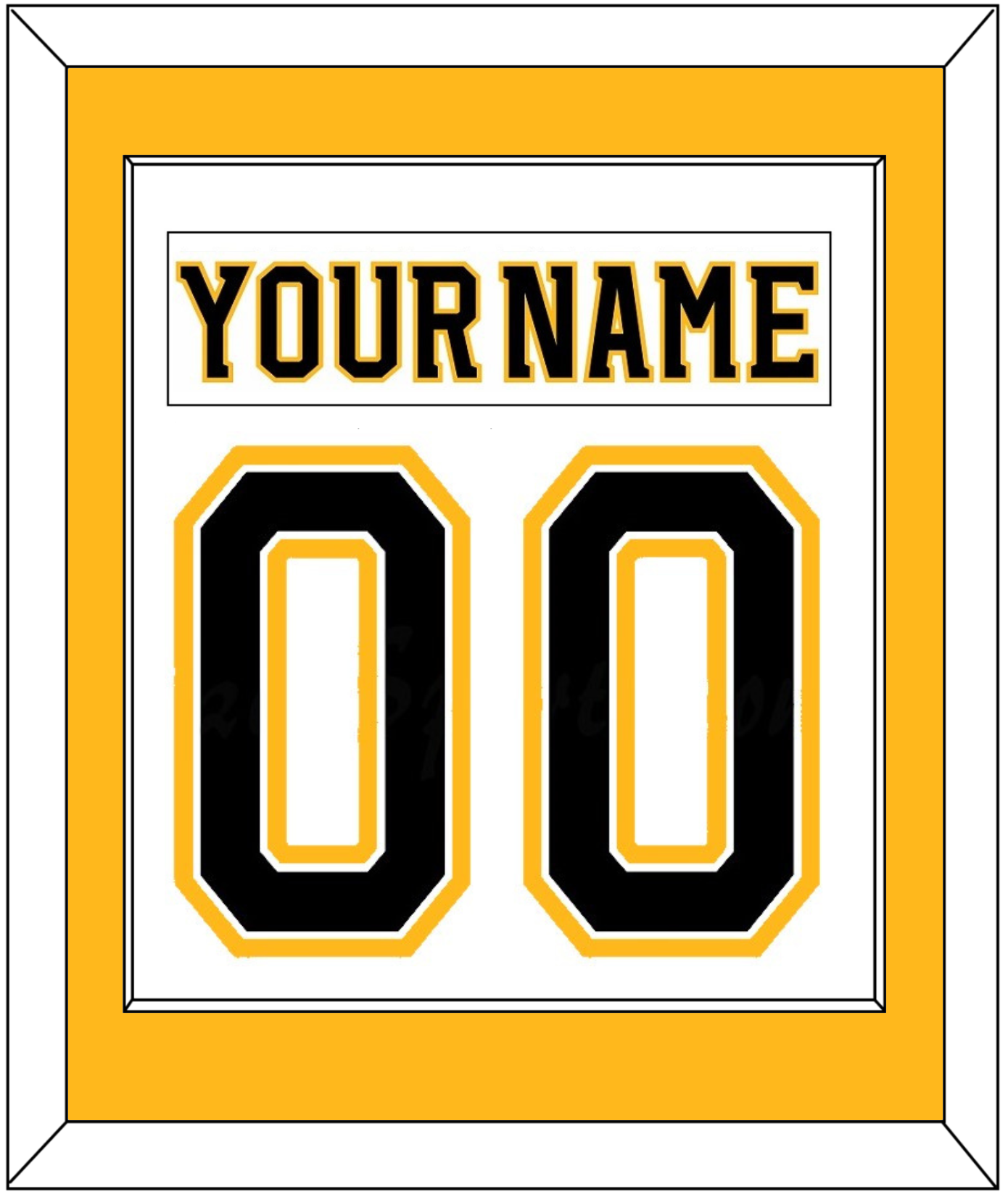 Boston Nameplate & Number (Back) Combined - Road White (2007-2017) - Essential Tier 2