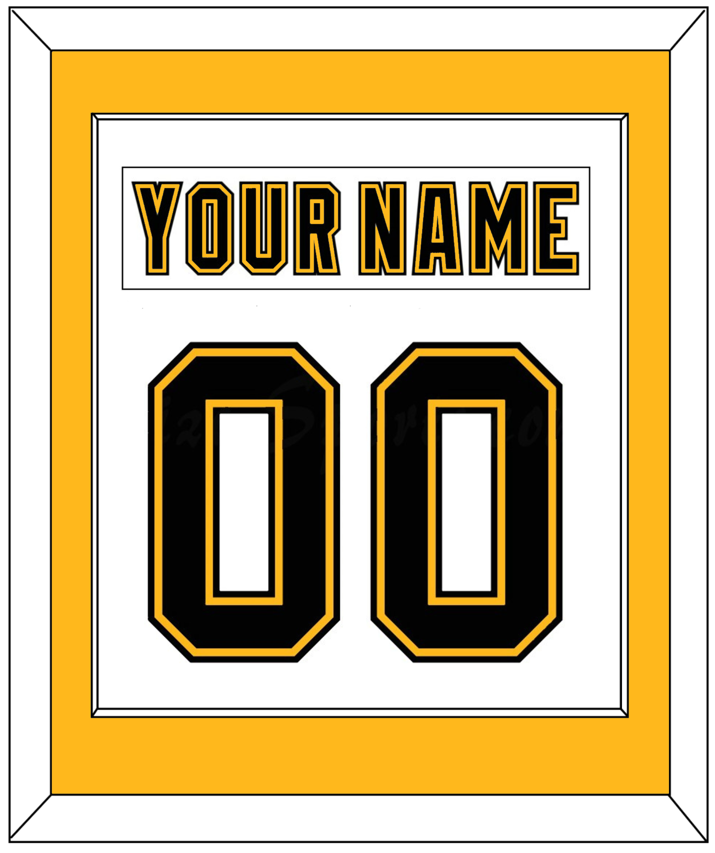 Boston Nameplate & Number (Back) Combined - Home/Road White (1995-2007) - Essential Tier 2
