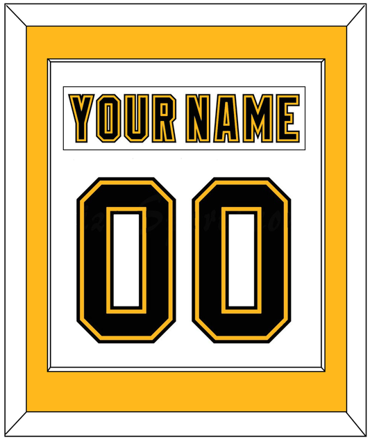 Boston Nameplate & Number (Back) Combined - Home/Road White (1995-2007) - Essential Tier 2