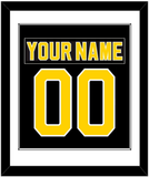 Boston Nameplate & Number (Back) Combined - Road Black (1981-1995) - Single Mat 1