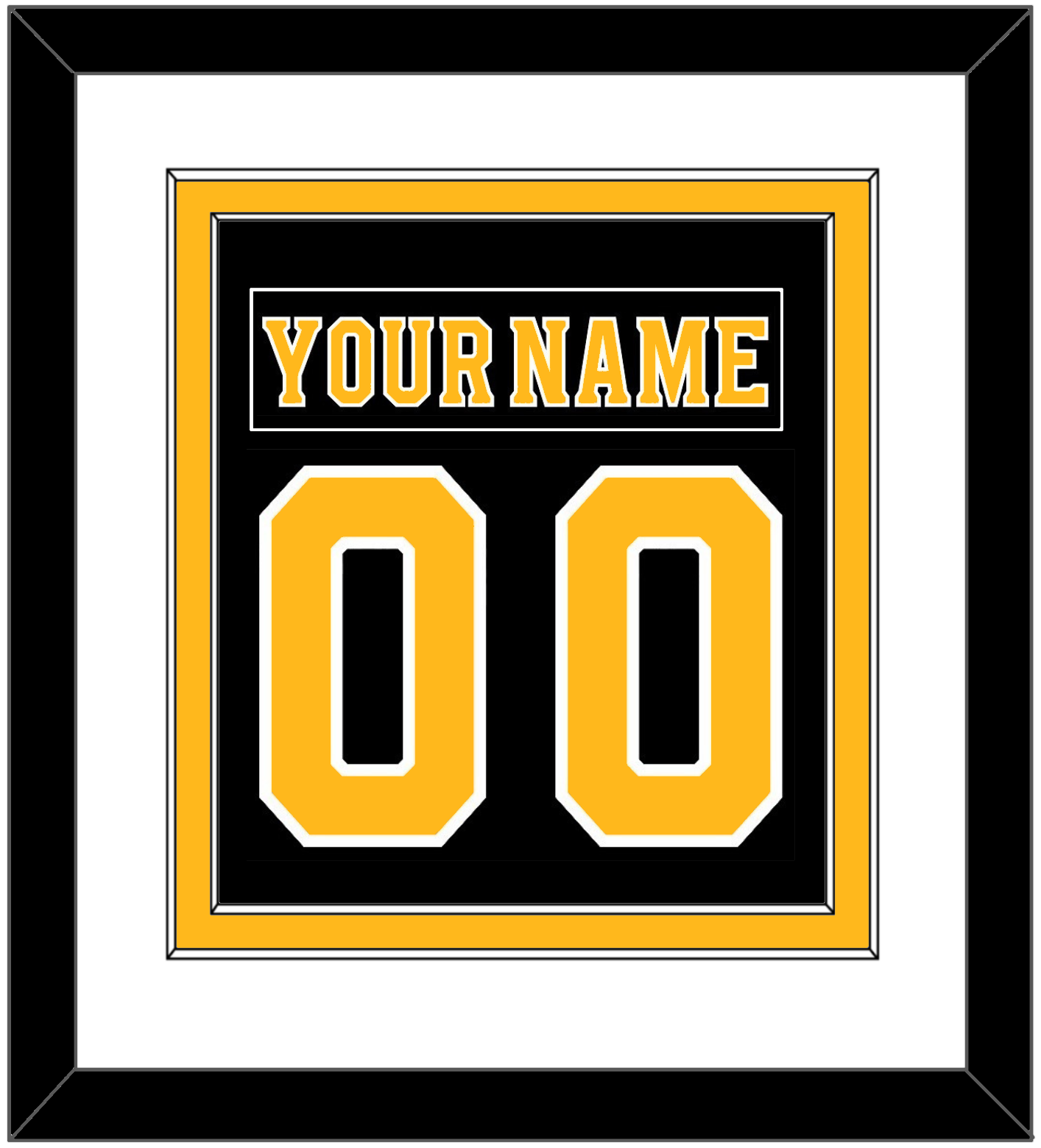 Boston Nameplate & Number (Back) Combined - Home Black - Signature Tier 1