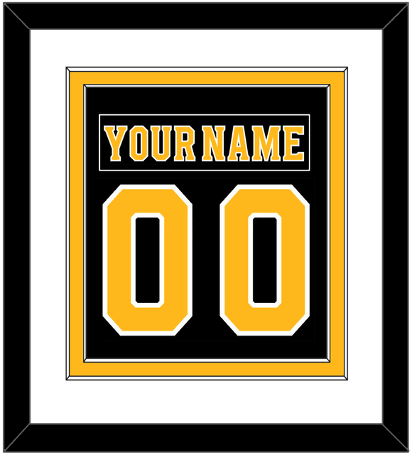 Boston Nameplate & Number (Back) Combined - Home Black - Double Mat 1