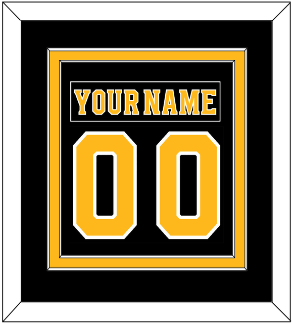 Boston Nameplate & Number (Back) Combined - Home Black - Double Mat 2