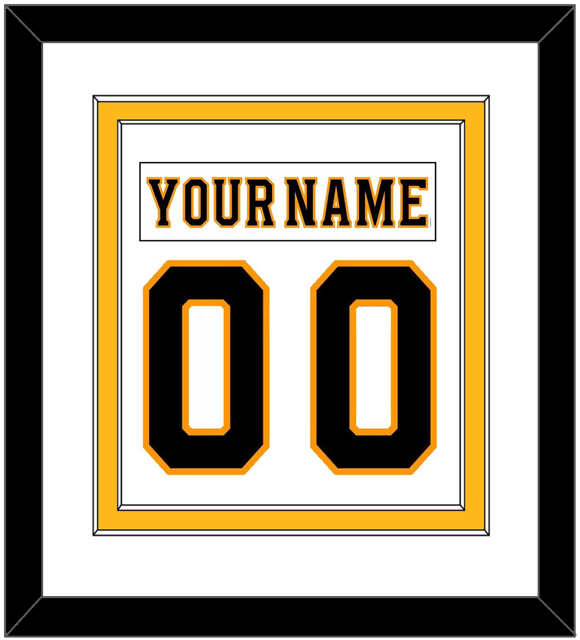 Boston Nameplate & Number (Back) Combined - Road White - Double Mat 1