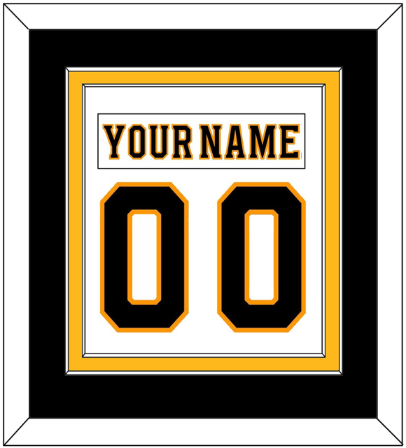 Boston Nameplate & Number (Back) Combined - Road White - Double Mat 2