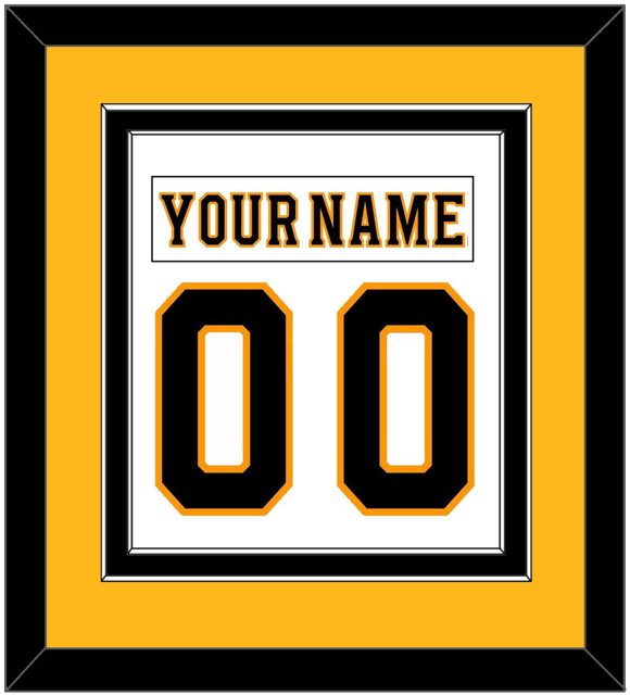 Boston Nameplate & Number (Back) Combined - Road White - Double Mat 3