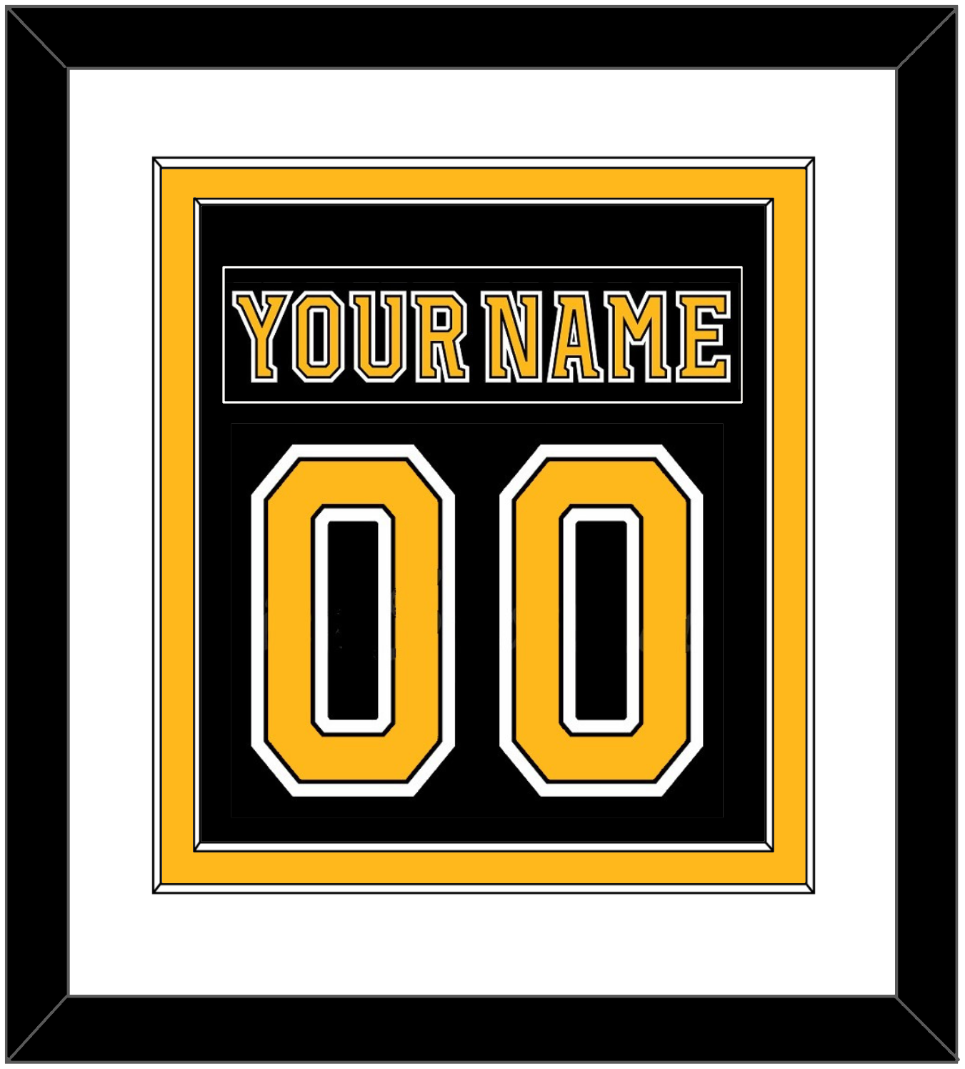 Boston Nameplate & Number (Back) Combined - Home Black (2007-2017) - Signature Tier 1