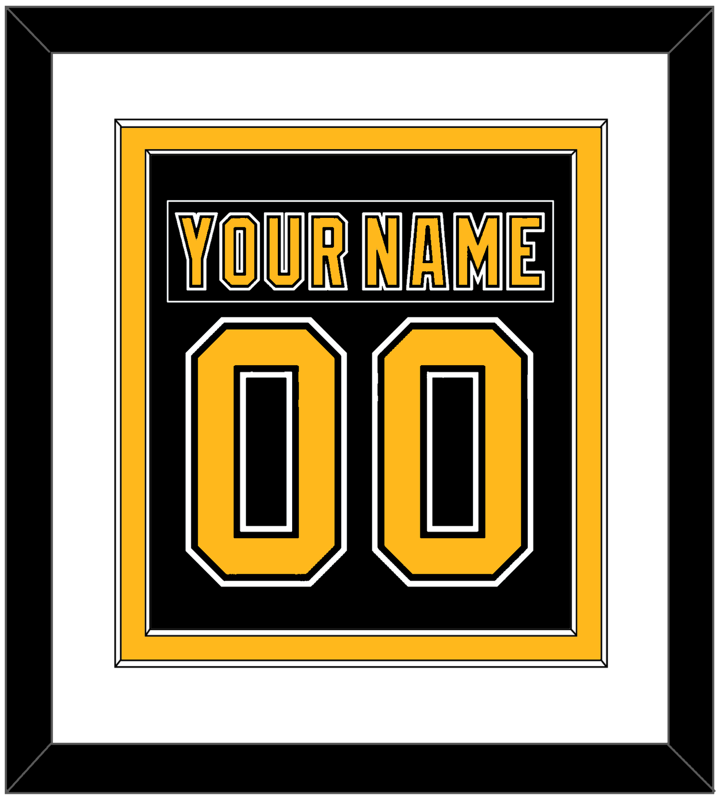 Boston Nameplate & Number (Back) Combined - Road/Home Black (1995-2007) - Signature Tier 1