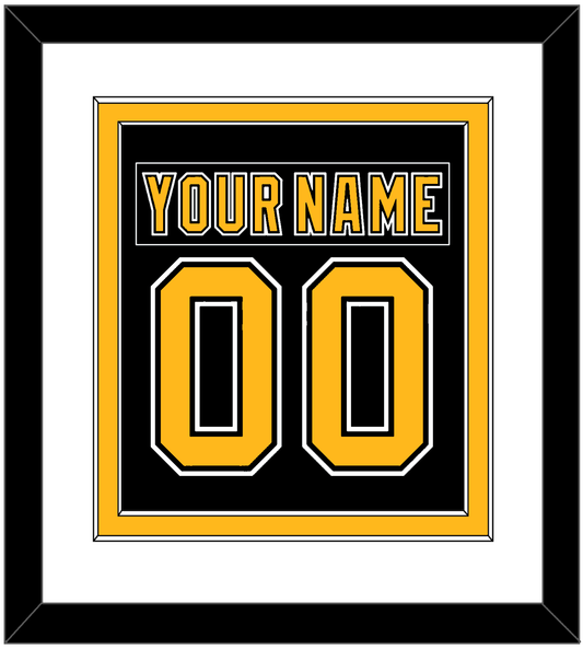 Boston Nameplate & Number (Back) Combined - Road/Home Black (1995-2007) - Signature Tier 1