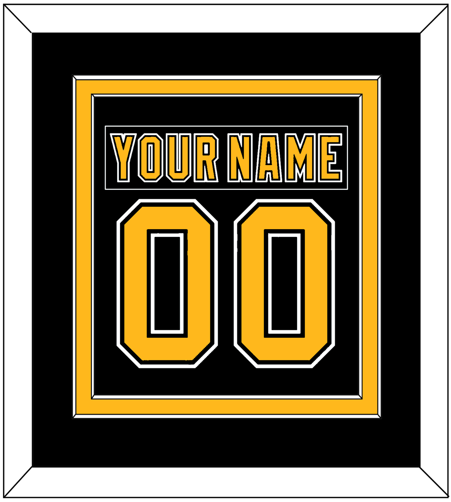 Boston Nameplate & Number (Back) Combined - Road/Home Black (1995-2007) - Signature Tier 2