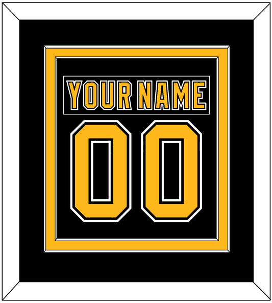 Boston Nameplate & Number (Back) Combined - Road/Home Black (1995-2007) - Signature Tier 2