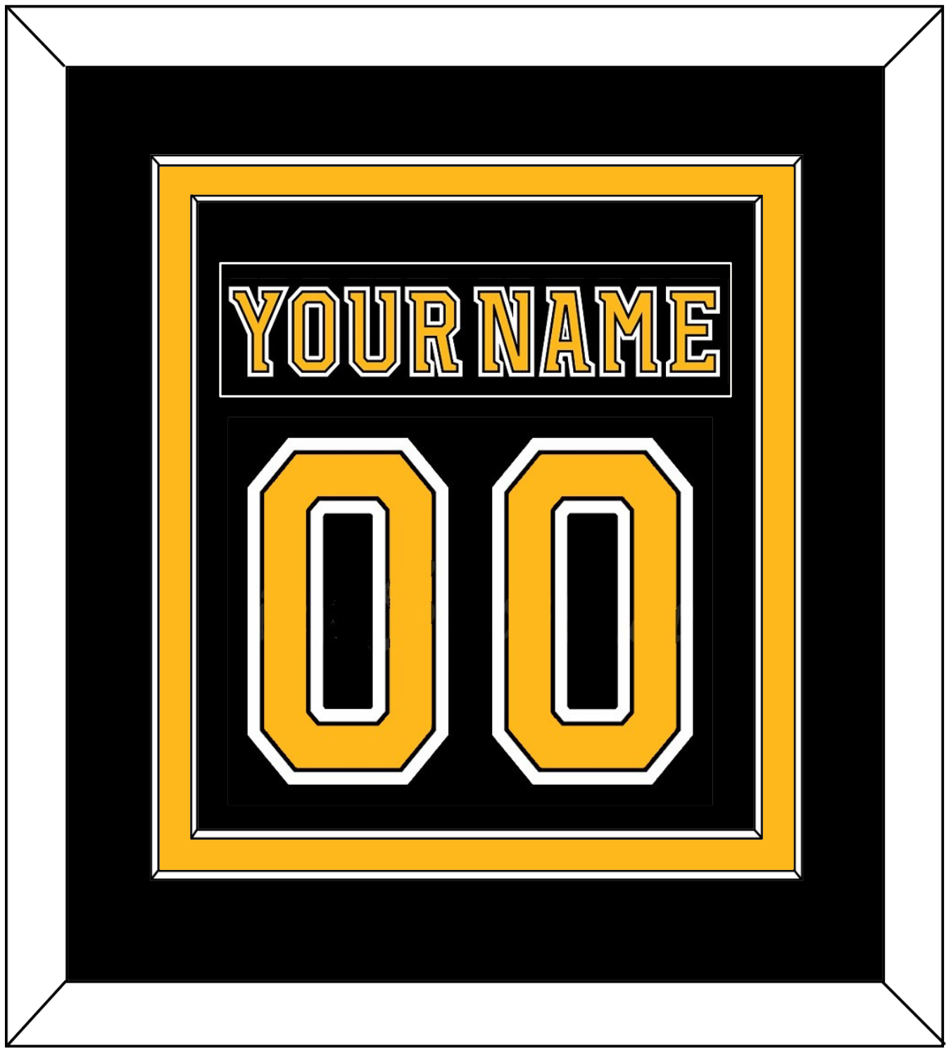 Boston Nameplate & Number (Back) Combined - Home Black (2007-2017) - Signature Tier 2