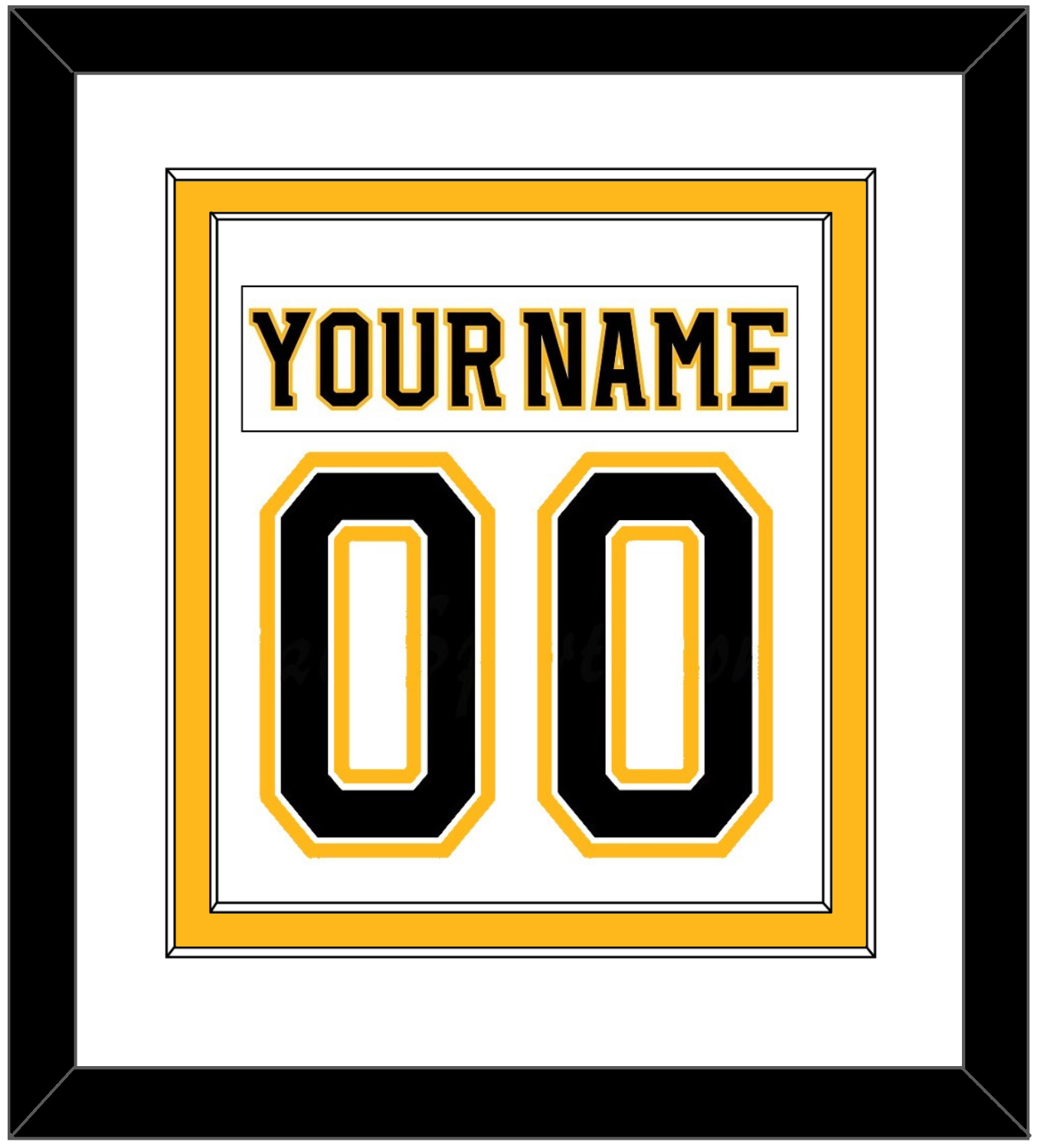 Boston Nameplate & Number (Back) Combined - Road White (2007-2017) - Signature Tier 1