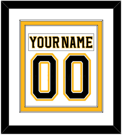 Boston Nameplate & Number (Back) Combined - Road White (2007-2017) - Signature Tier 1