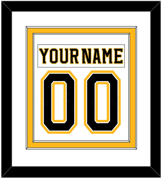 Boston Nameplate & Number (Back) Combined - Road White (2007-2017) - Signature Tier 1