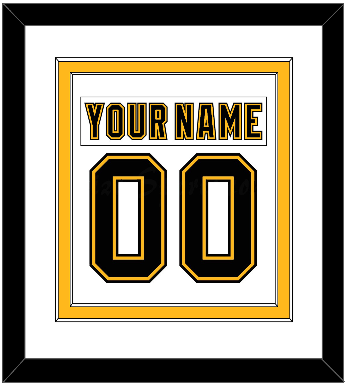 Boston Nameplate & Number (Back) Combined - Home/Road White (1995-2007) - Signature Tier 1