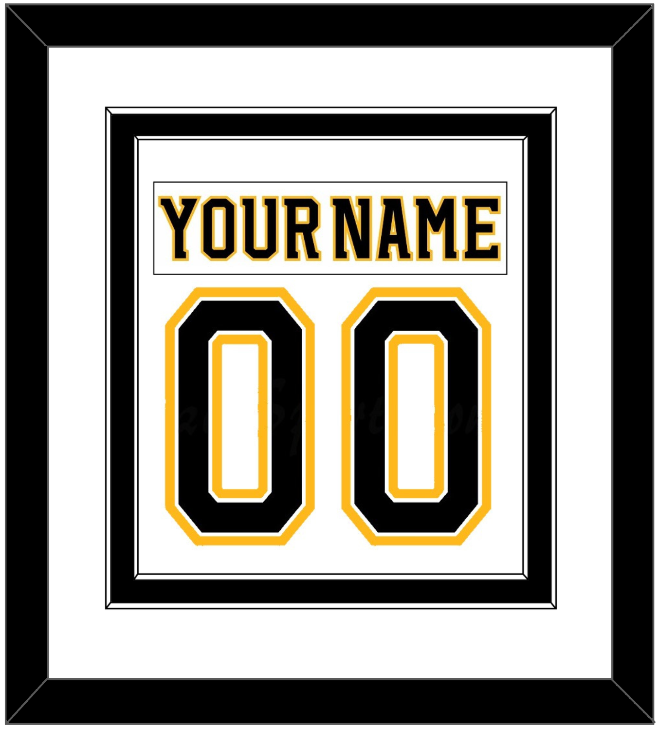 Boston Nameplate & Number (Back) Combined - Road White (2007-2017) - Signature Tier 2