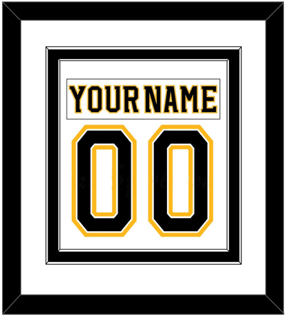 Boston Nameplate & Number (Back) Combined - Road White (2007-2017) - Signature Tier 2