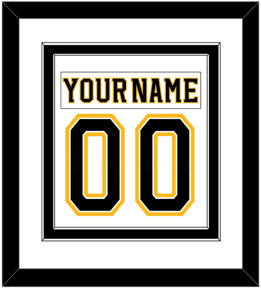 Boston Nameplate & Number (Back) Combined - Road White (2007-2017) - Signature Tier 2