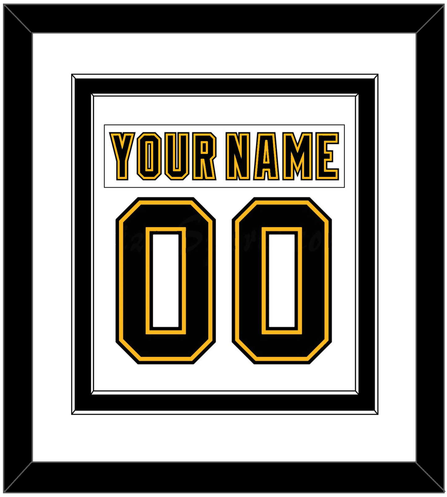 Boston Nameplate & Number (Back) Combined - Home/Road White (1995-2007) - Signature Tier 2
