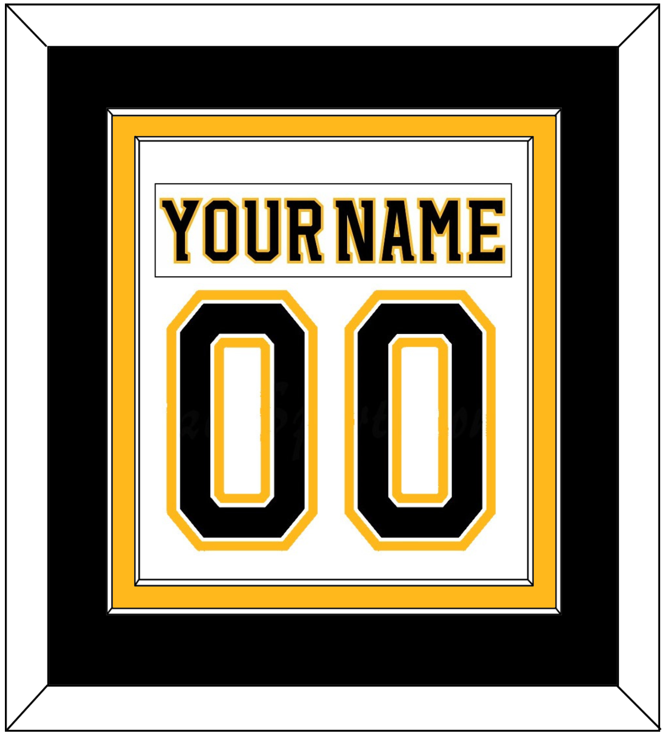 Boston Nameplate & Number (Back) Combined - Road White (2007-2017) - Signature Tier 3