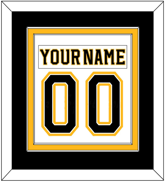 Boston Nameplate & Number (Back) Combined - Road White (2007-2017) - Signature Tier 3