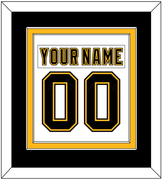 Boston Nameplate & Number (Back) Combined - Home/Road White (1995-2007) - Signature Tier 3
