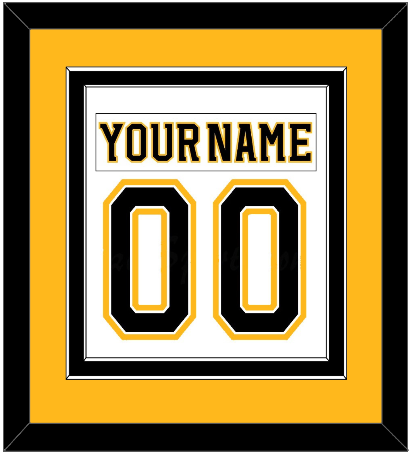 Boston Nameplate & Number (Back) Combined - Road White (2007-2017) - Signature Tier 4