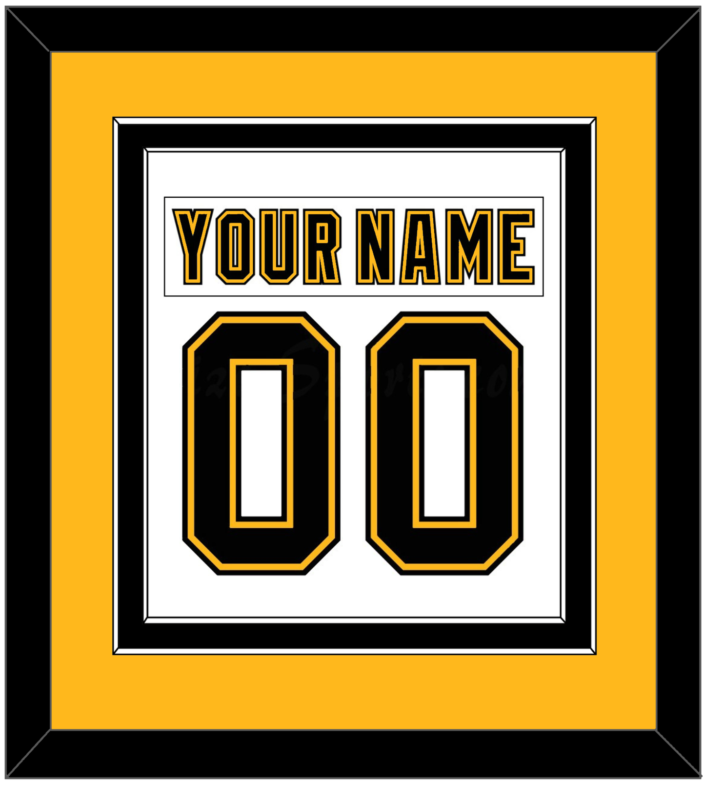 Boston Nameplate & Number (Back) Combined - Home/Road White (1995-2007) - Signature Tier 4