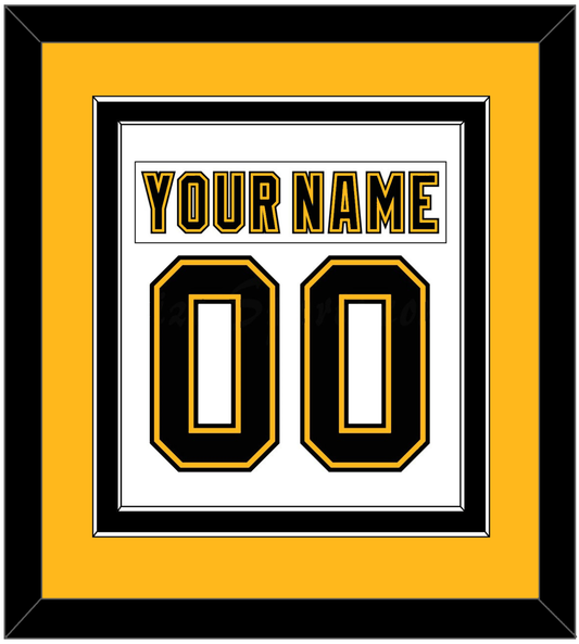 Boston Nameplate & Number (Back) Combined - Home/Road White (1995-2007) - Signature Tier 4