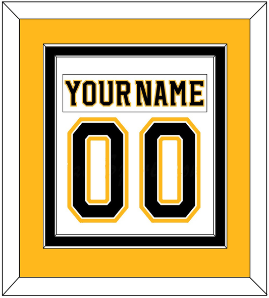 Boston Nameplate & Number (Back) Combined - Road White (2007-2017) - Signature Tier 4