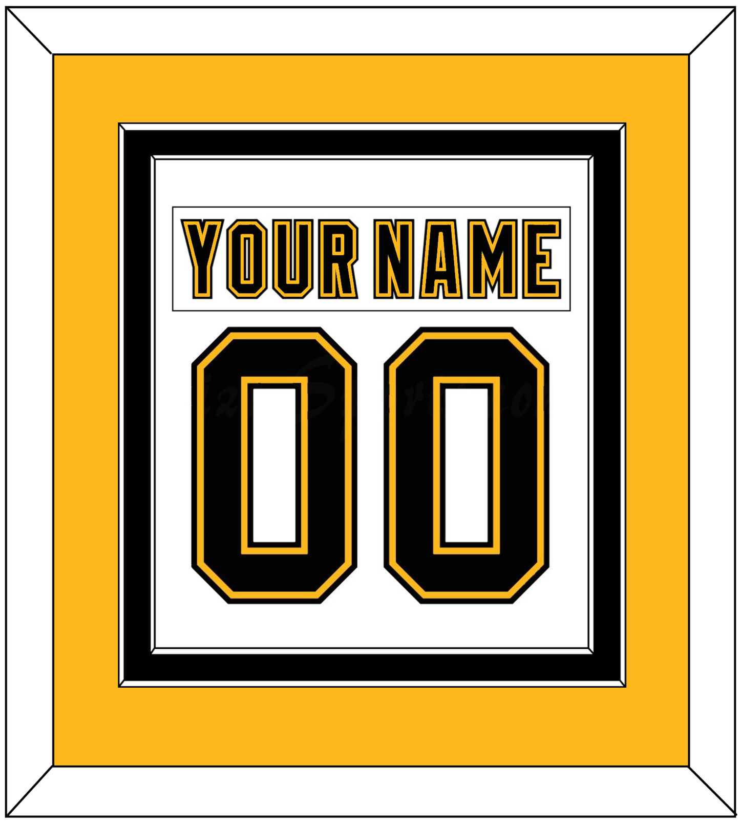 Boston Nameplate & Number (Back) Combined - Home/Road White (1995-2007) - Signature Tier 4