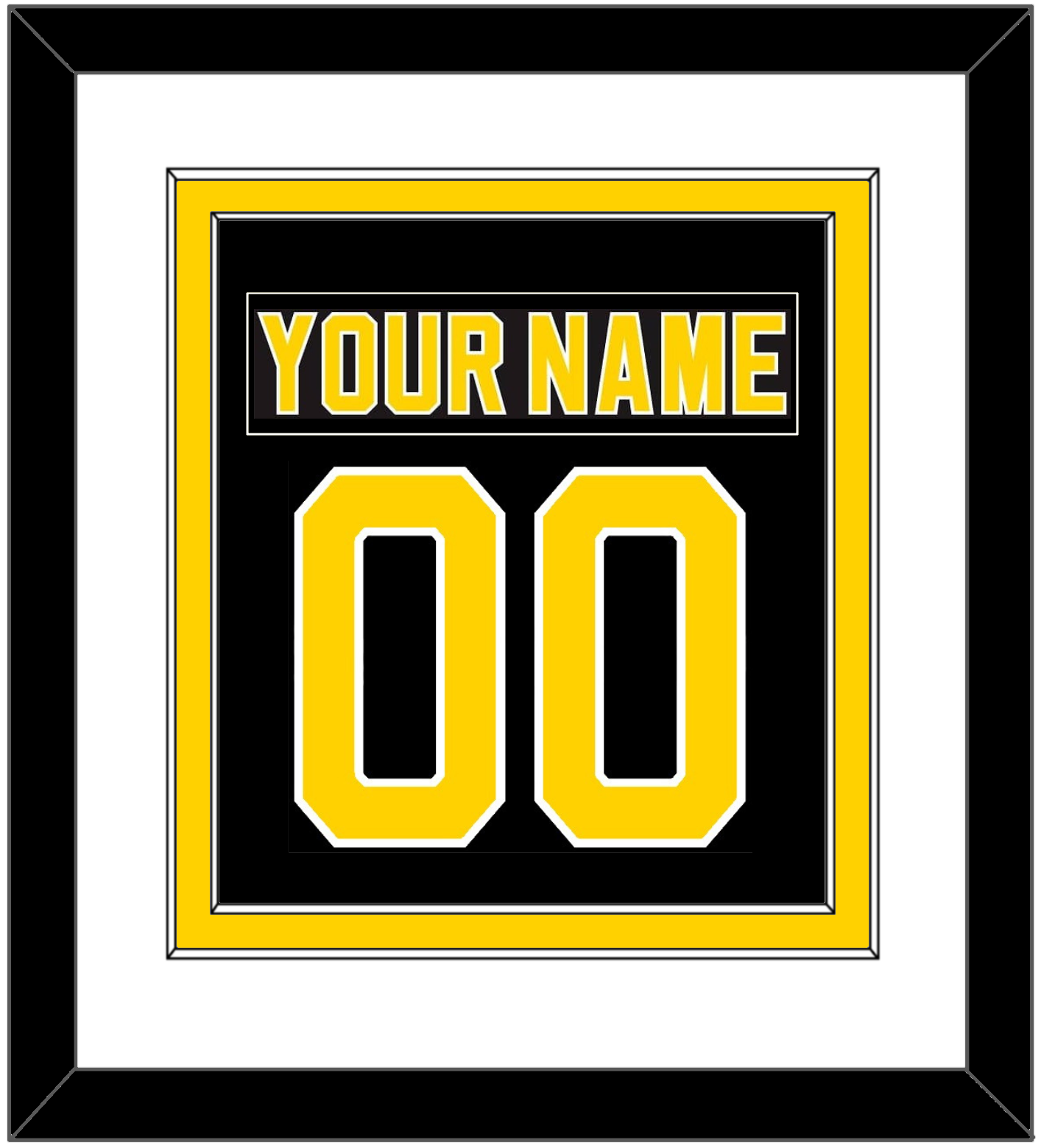 Boston Nameplate & Number (Back) Combined - Road Black (1981-1995) - Signature Tier 1