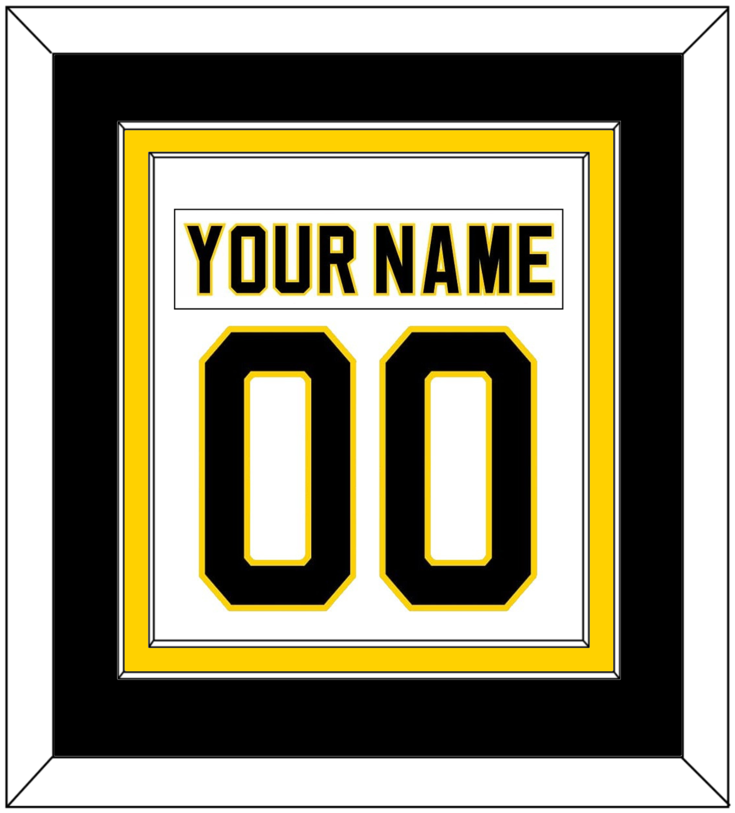 Boston Nameplate & Number (Back) Combined - Home White (1981-1995) - Signature Tier 3