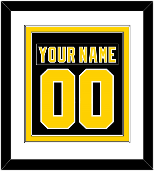 Boston Nameplate & Number (Back) Combined - Road Black (1977-1981) - Signature Tier 1