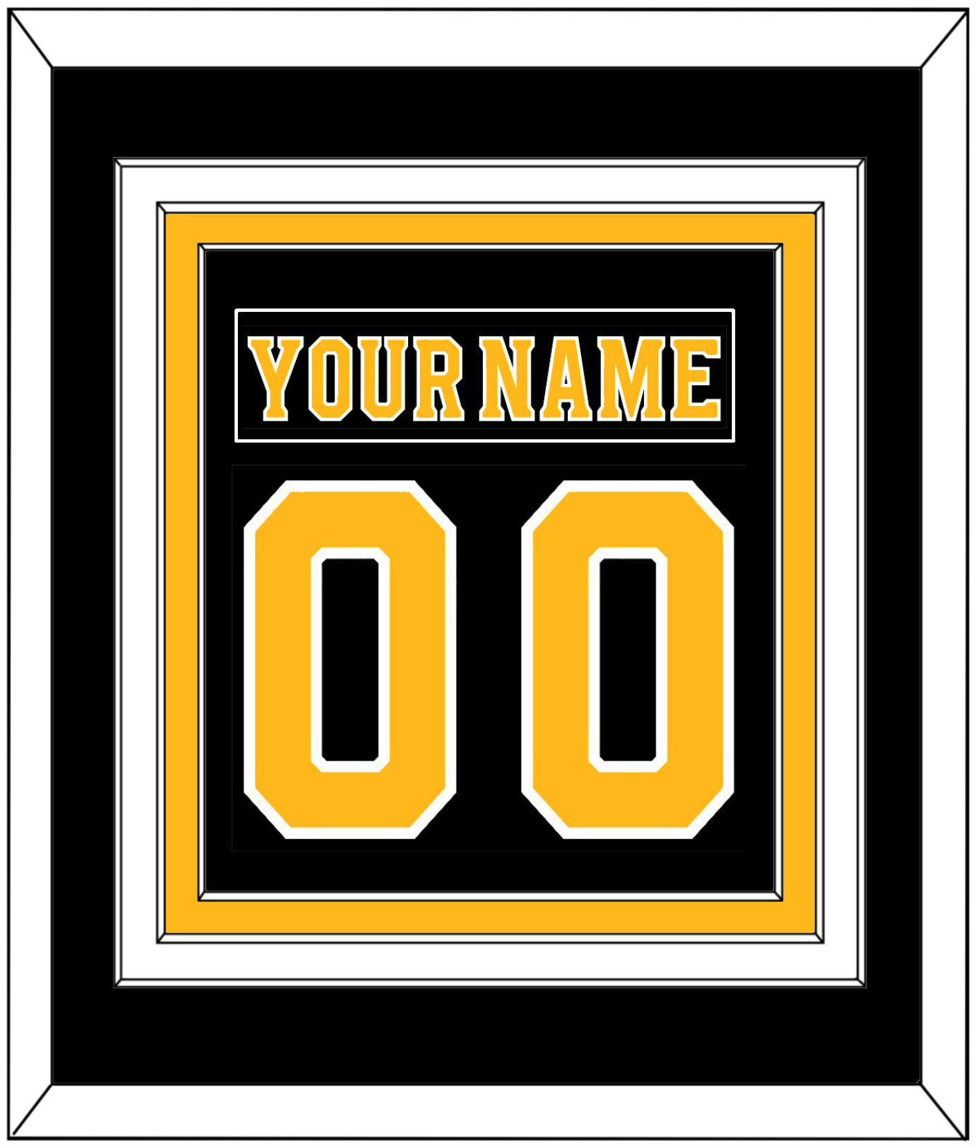 Boston Nameplate & Number (Back) Combined - Home Black - Premier Tier 2