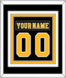 Boston Nameplate & Number (Back) Combined - Home Black - Triple Mat 2