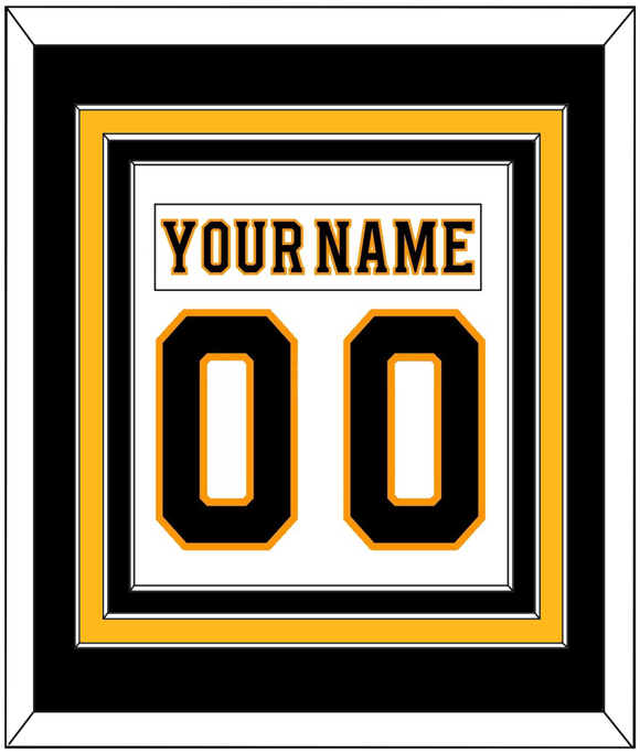 Boston Nameplate & Number (Back) Combined - Road White - Triple Mat 2