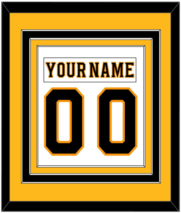 Boston Nameplate & Number (Back) Combined - Road White - Triple Mat 3