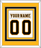 Boston Nameplate & Number (Back) Combined - Road White - Triple Mat 3