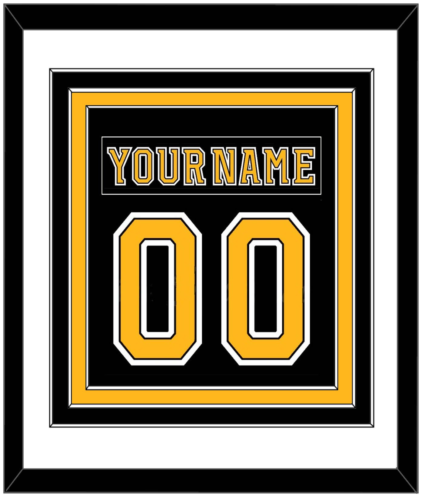 Boston Nameplate & Number (Back) Combined - Home Black (2007-2017) - Premier Tier 1
