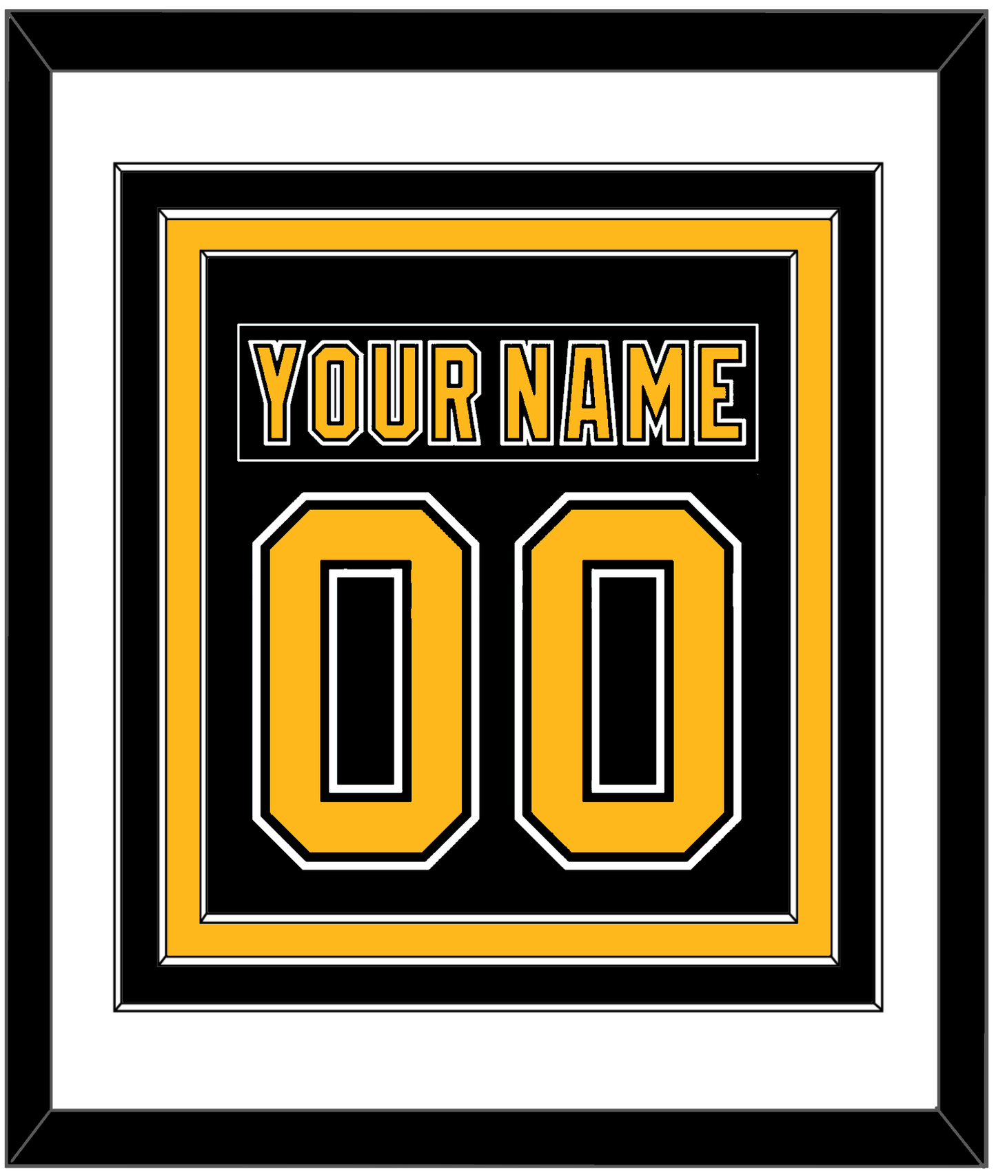 Boston Nameplate & Number (Back) Combined - Road/Home Black (1995-2007) - Premier Tier 1