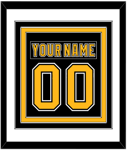 Boston Nameplate & Number (Back) Combined - Road/Home Black (1995-2007) - Premier Tier 1