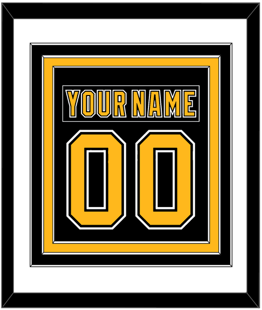 Boston Nameplate & Number (Back) Combined - Road/Home Black (1995-2007) - Premier Tier 1